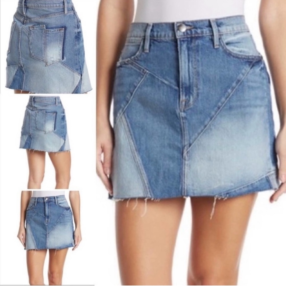 FRAME DENIM LE MINI SKIRT | MIXED DENIM IVES SIZE 30 - Picture 3 of 7